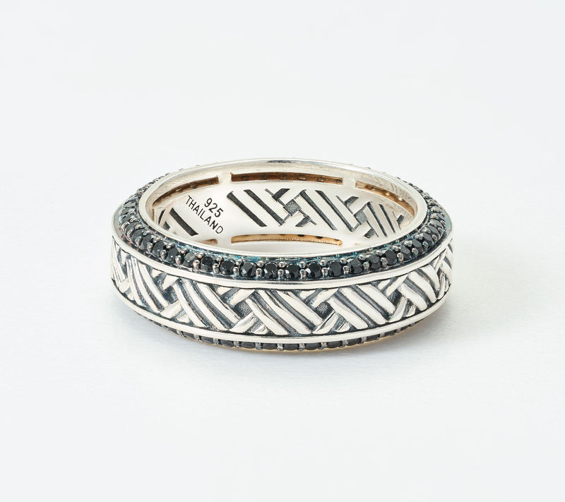 JAI x Alberti Sterling Silver Artizane Pave Gemstone Band Ring — Main view