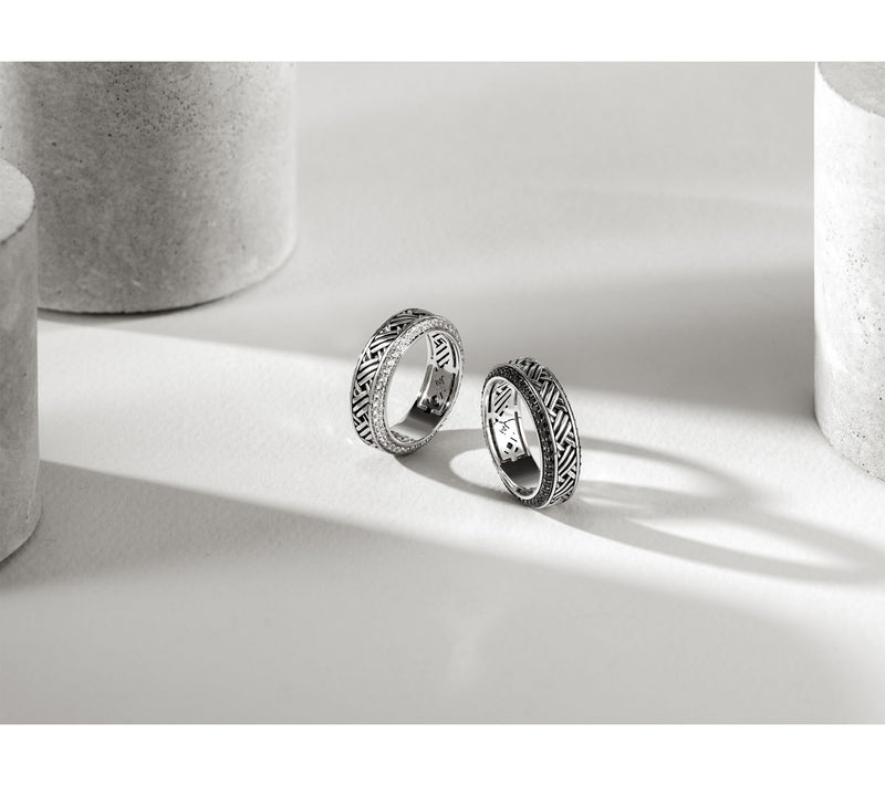 JAI x Alberti Sterling Silver Artizane Pave Gemstone Band Ring — View 3