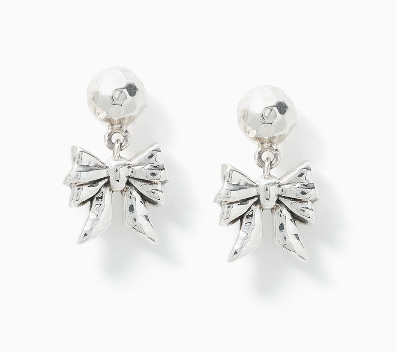 JAI Sterling Silver Symbols of Love Bow Drop Earrings — Main view