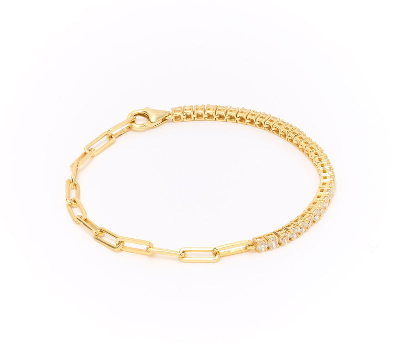 Affinity Gems Half and Half Paper Clip Gem Bracelet — Main view