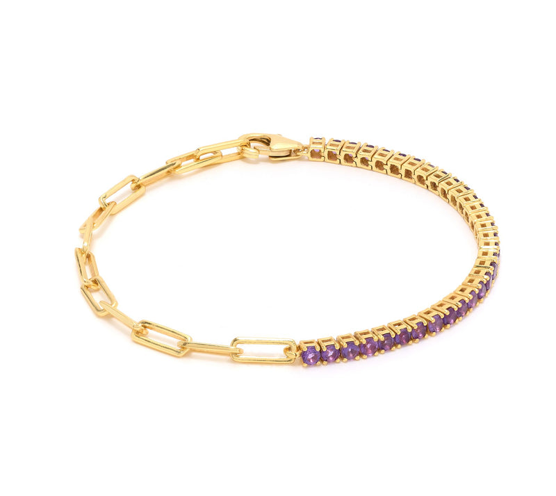 Affinity Gems Half and Half Paper Clip Gem Bracelet — View 7