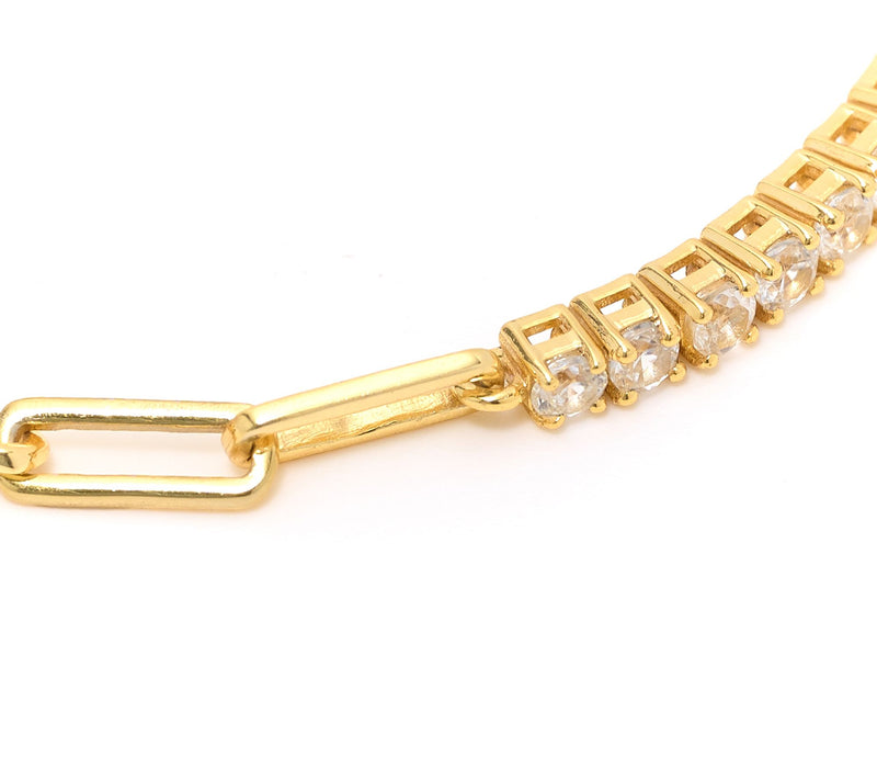 Affinity Gems Half and Half Paper Clip Gem Bracelet — View 2
