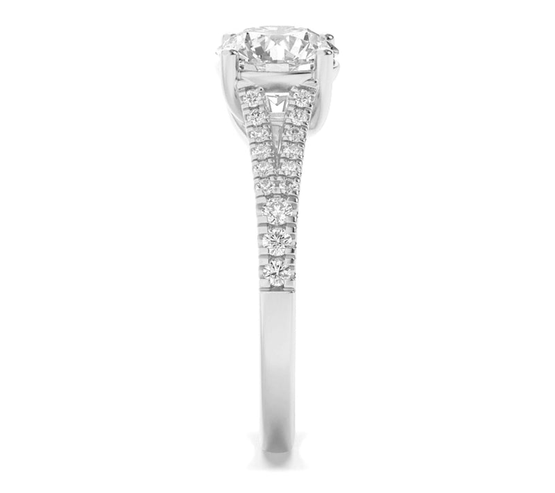Fire Light 2.00 cttw Lab Grown Diamond Round Halo Ring, 14K — View 4