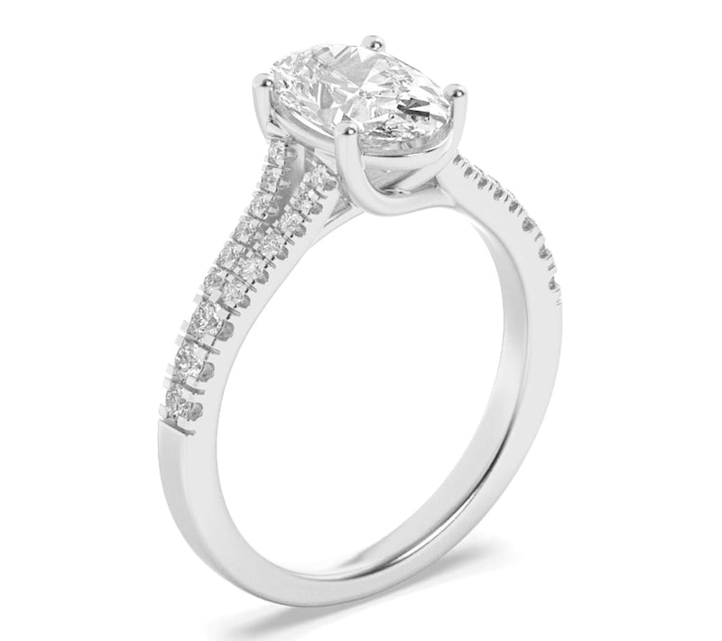 Fire Light 2.00 cttw Lab Grown Diamond Oval Halo Ring, 14K — View 2