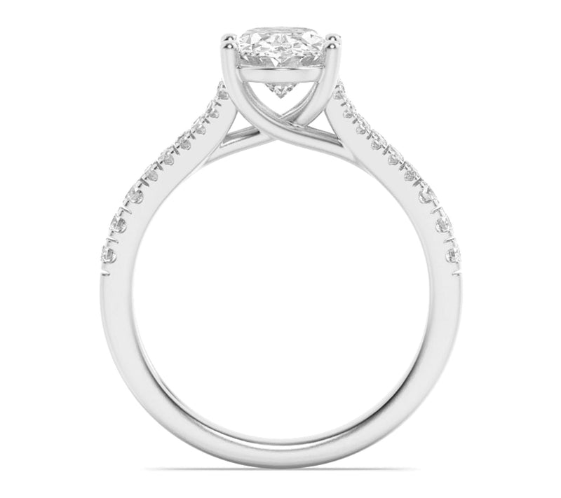Fire Light 2.00 cttw Lab Grown Diamond Oval Halo Ring, 14K — View 4