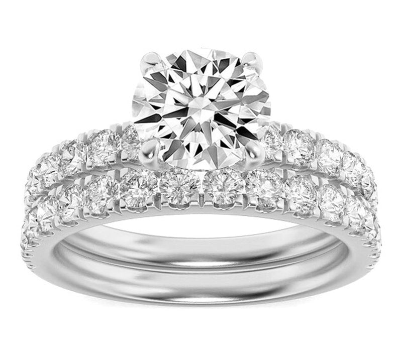 Fire Light 2.00 cttw Lab Grown Diamond Round Wedding Set, 14K — Main view