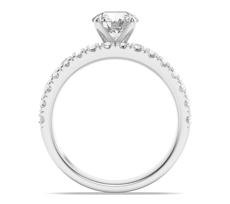 Fire Light 2.00 cttw Lab Grown Diamond Round Wedding Set, 14K — View 2