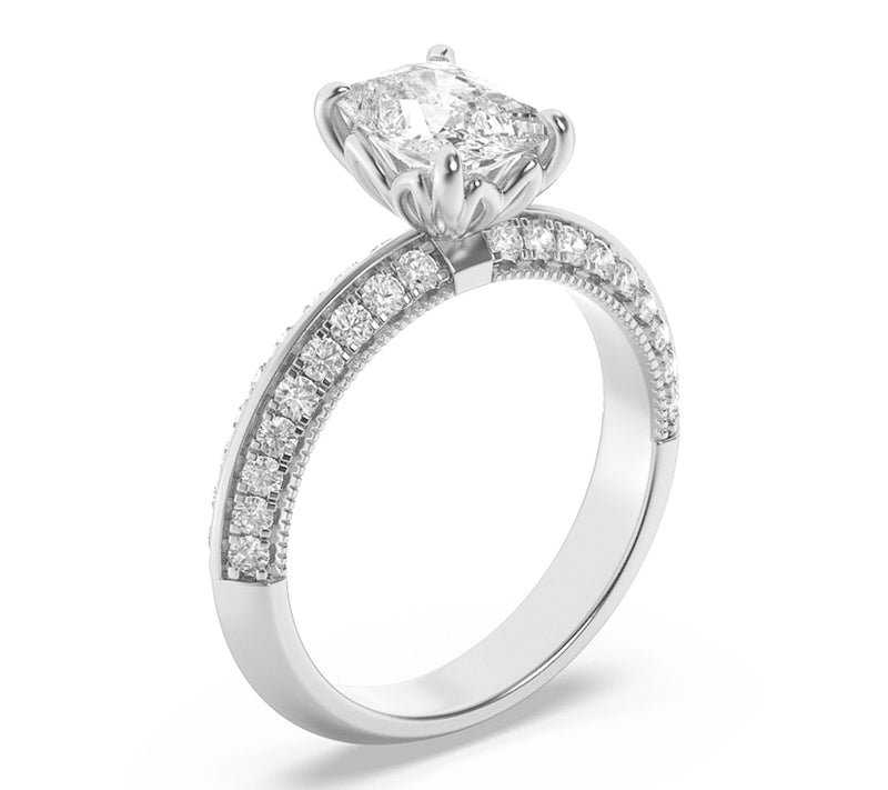 Fire Light 1.75 cttw Lab Grown Diamond CushionCut Ring, 14K — View 3