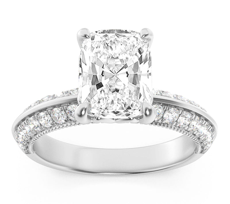 Fire Light 1.75 cttw Lab Grown Diamond CushionCut Ring, 14K — Main view