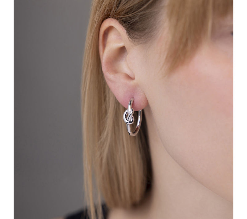 David Markstein Bronze Knot Huggies Hoop Earrings — View 3