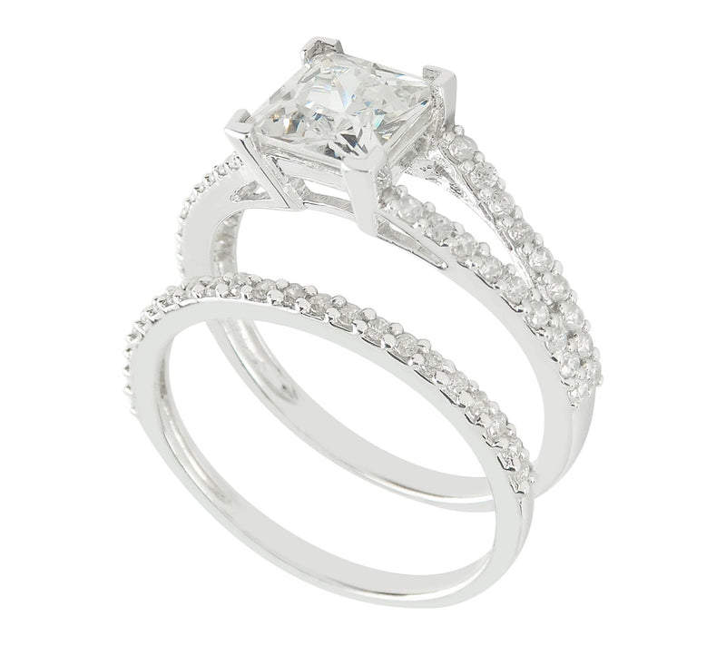 Diamonique Special Occasion Ring Set, SterlingSilver — View 2