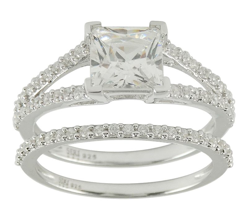 Diamonique Special Occasion Ring Set, SterlingSilver — Main view
