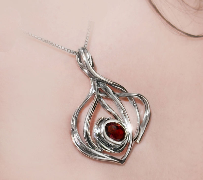 Hagit Sterling Silver and Gemstone Harmony Pendant — View 2