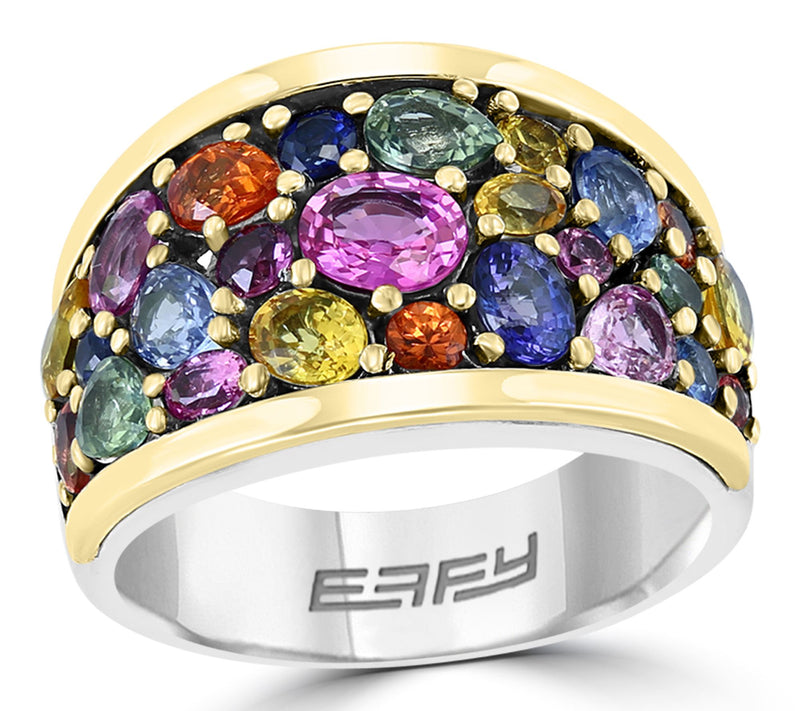 Effy Multi-Sapphire Dome Cocktail Ring, 18K Gold — Main view