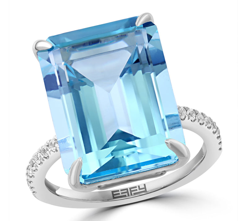 Effy Blue Topaz & White Sapphire Ring, SterlingSilver — Main view