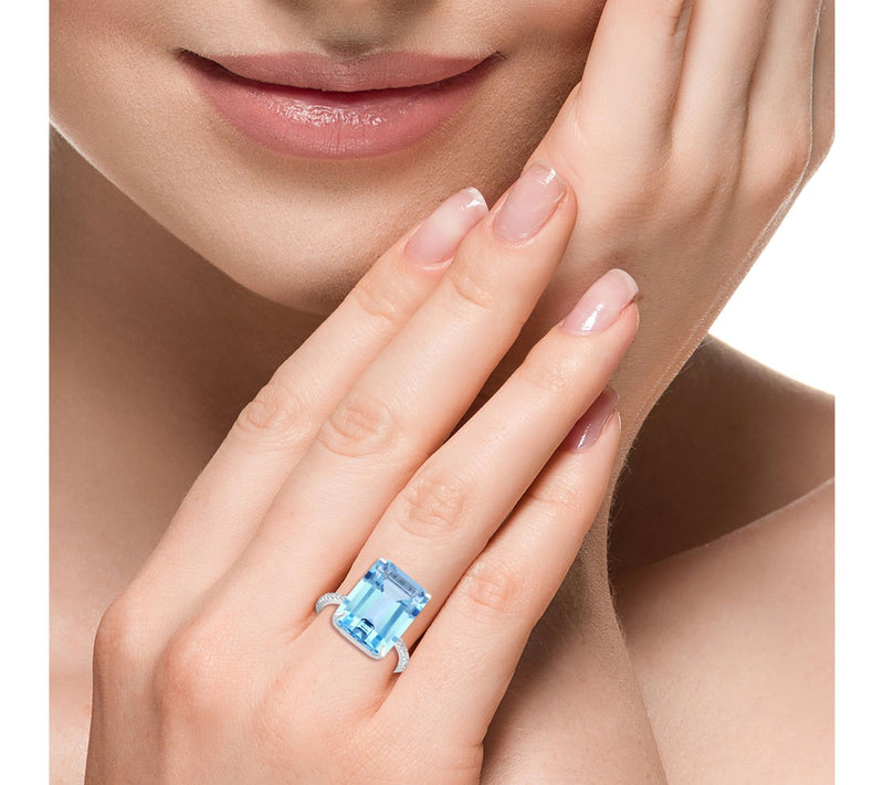 Effy Blue Topaz & White Sapphire Ring, SterlingSilver — View 4