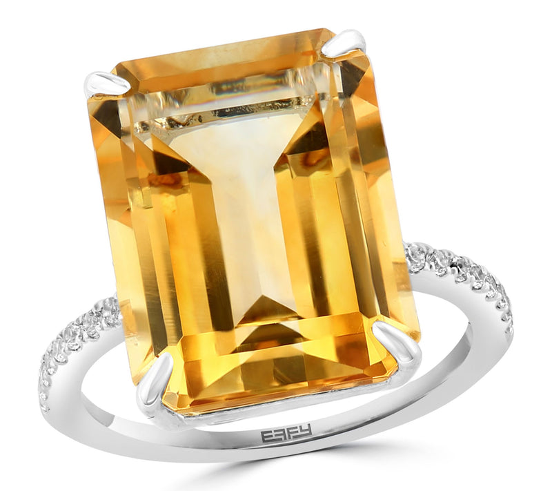 Effy Citrine & White Sapphire Ring, Sterling Silver — Main view