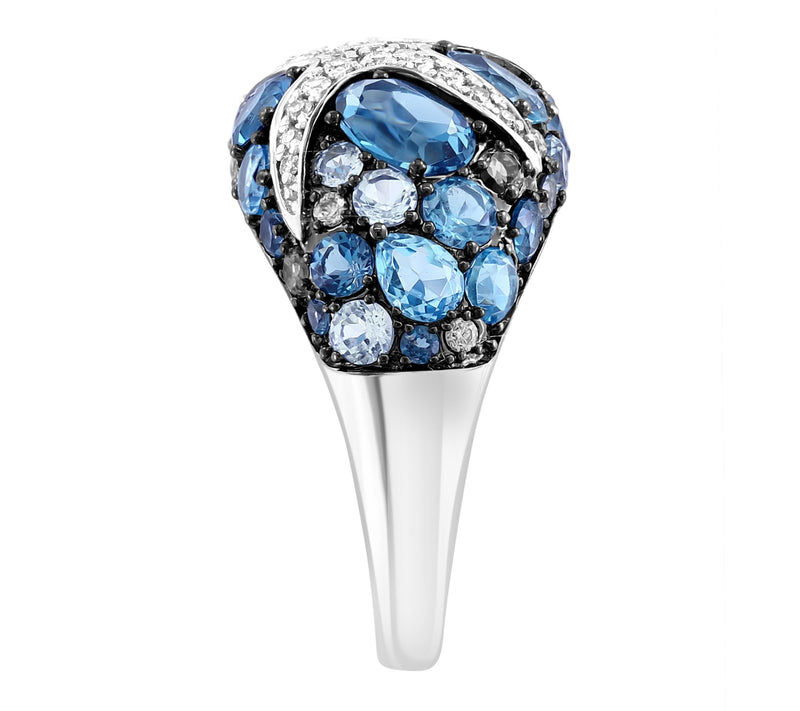 Effy Blue Topaz & White Sapphire Starfish Ring,Sterling — View 3