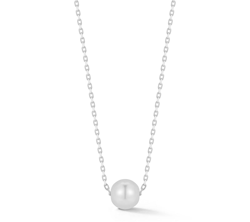 Sterlina Silver 7MM Cultured Pearl Necklace, Sterling — View 7