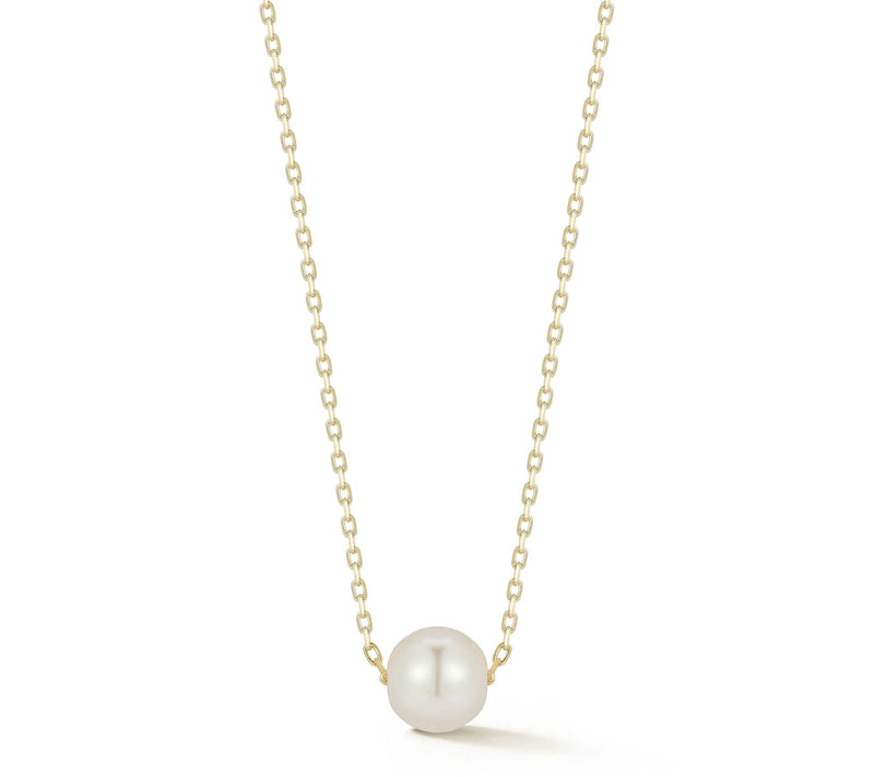Sterlina Silver 7MM Cultured Pearl Necklace, Sterling — View 8