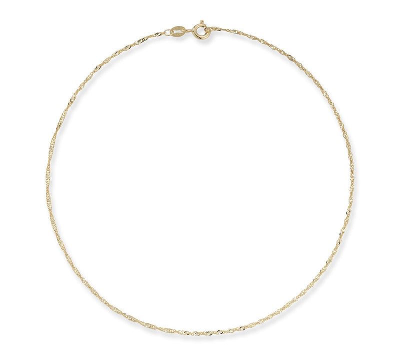 Italian Gold Dainty Singapore Chain Bracelet, 14K — Main view