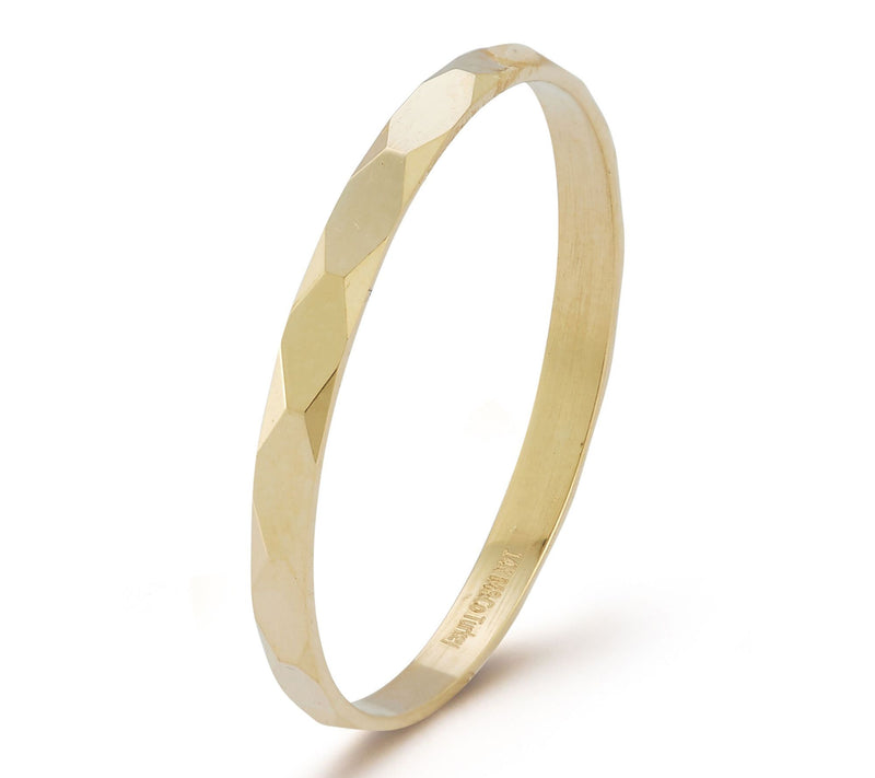 Luminosa Gold Thin Diamond-Cut Band Ring, 14K — View 4