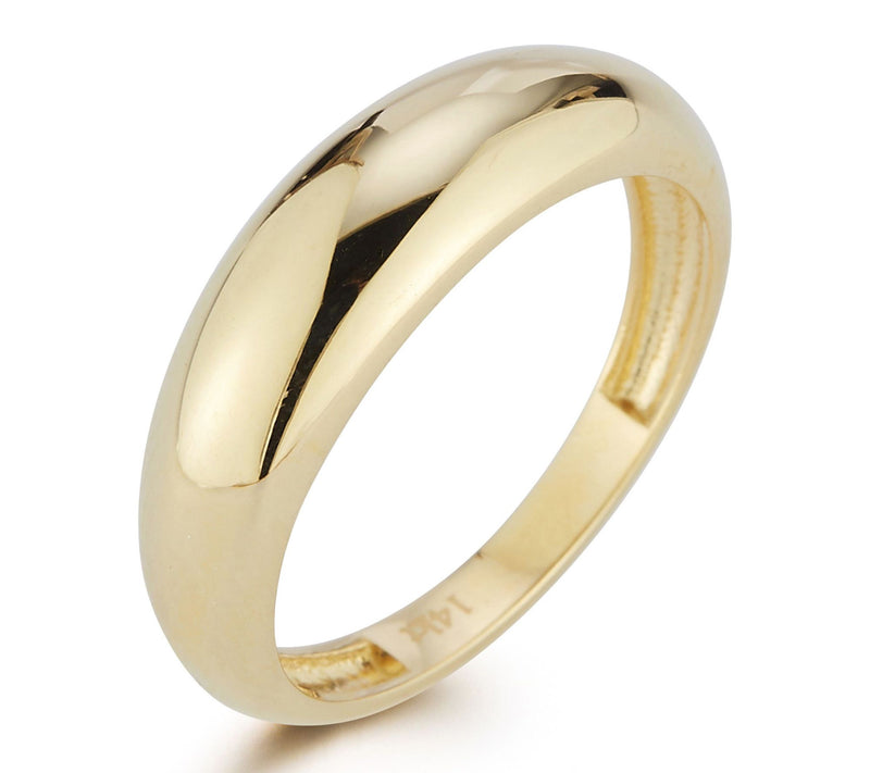 Luminosa Gold Polished Dome Ring, 14K — View 4
