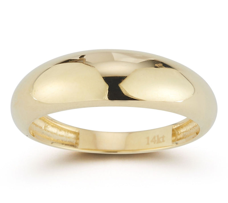 Luminosa Gold Polished Dome Ring, 14K — View 3