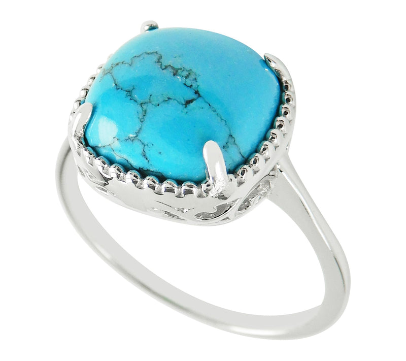 Affinity Gems Turqouise Solitaire Ring, Sterling Silver — View 2