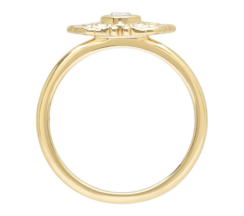 Goddaughters 14K Gold Clad White Topaz Angel Wings Ring — View 3