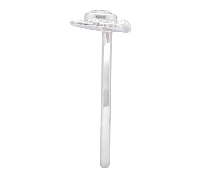 Goddaughters Sterling Silver White Topaz AngelWings Ring — View 3