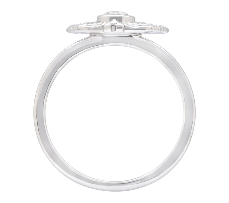 Goddaughters Sterling Silver White Topaz AngelWings Ring — View 4