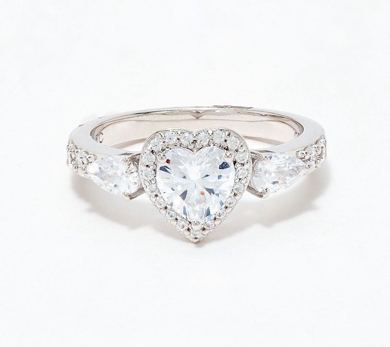 Diamonique x Kathy Levine Have a Heart Ring, Sterling Silver — View 3