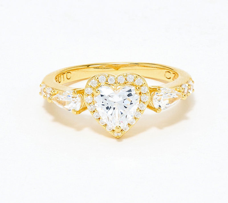 Diamonique x Kathy Levine Have a Heart Ring, Sterling Silver — View 5