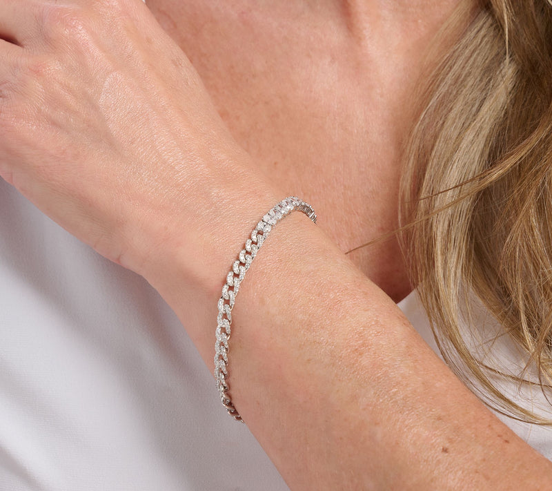 Smiling Rocks Lab Grown Diamonds 5.09 cttw Bracelet, 14k Gold — View 5