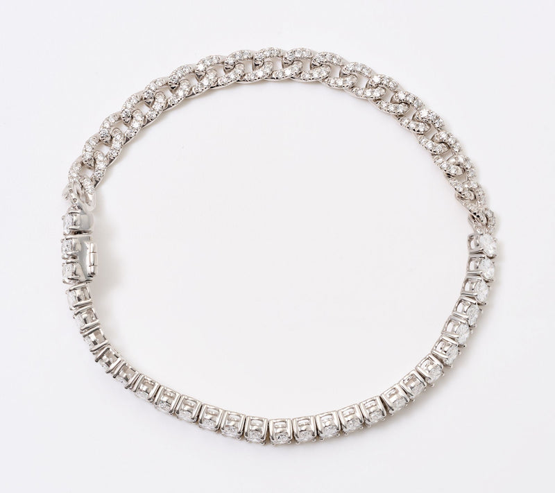 Smiling Rocks Lab Grown Diamonds 5.09 cttw Bracelet, 14k Gold — View 2