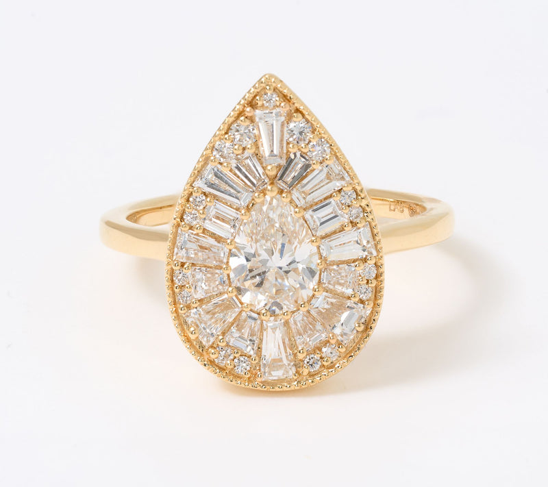Smiling Rocks Lab Grown Diamonds 1.62 cttw Pear Cut Ring, 14k — Main view