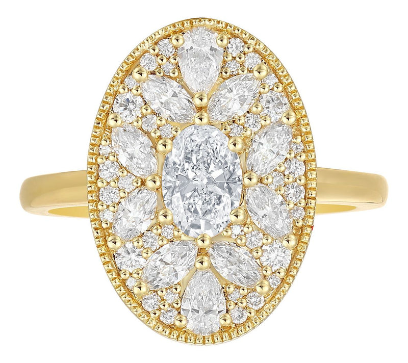 Smiling Rocks Lab Grown Diamonds 1.47 cttw Oval Cut Ring, 14K Gold — Main view