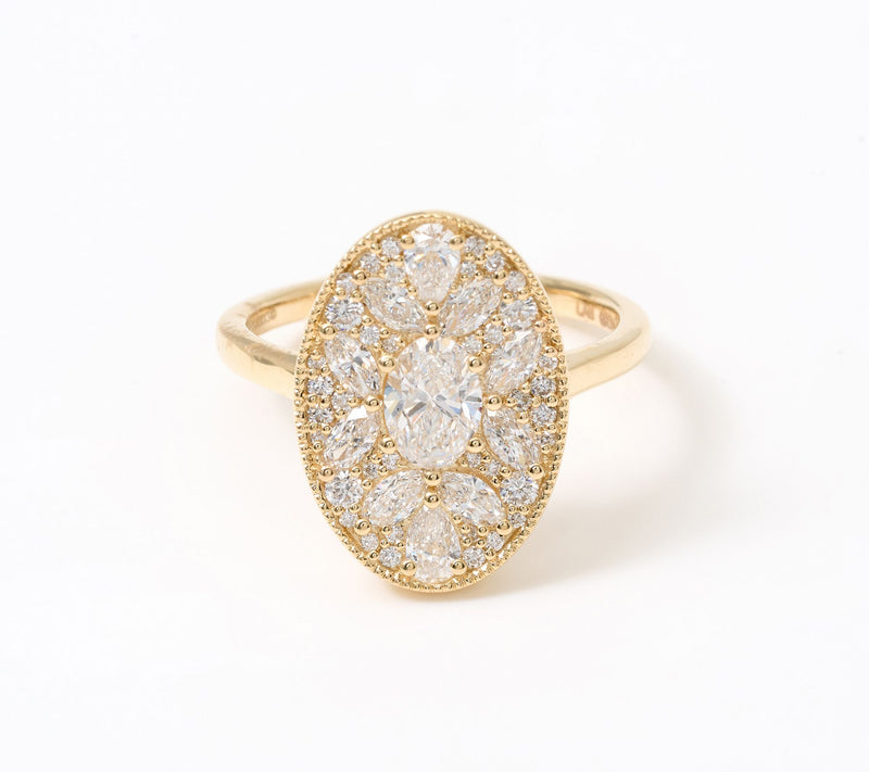 Smiling Rocks Lab Grown Diamonds 1.47 cttw Oval Cut Ring, 14K Gold — View 4