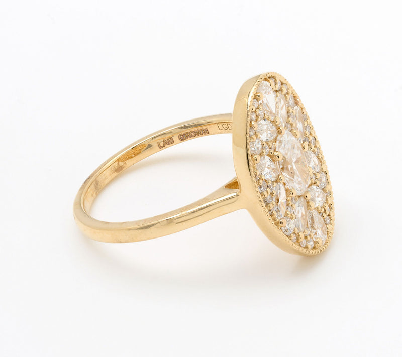 Smiling Rocks Lab Grown Diamonds 1.47 cttw Oval Cut Ring, 14K Gold — View 2