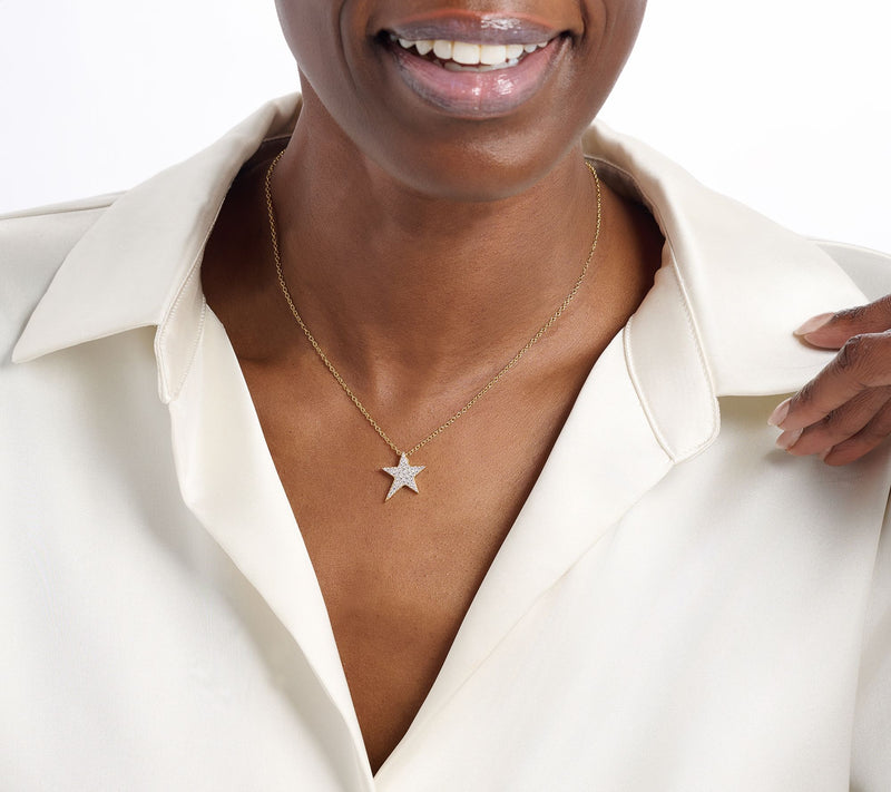 Diamonique x Jennifer Miller Mini Shooting Star Necklace, Sterling Silver — View 6