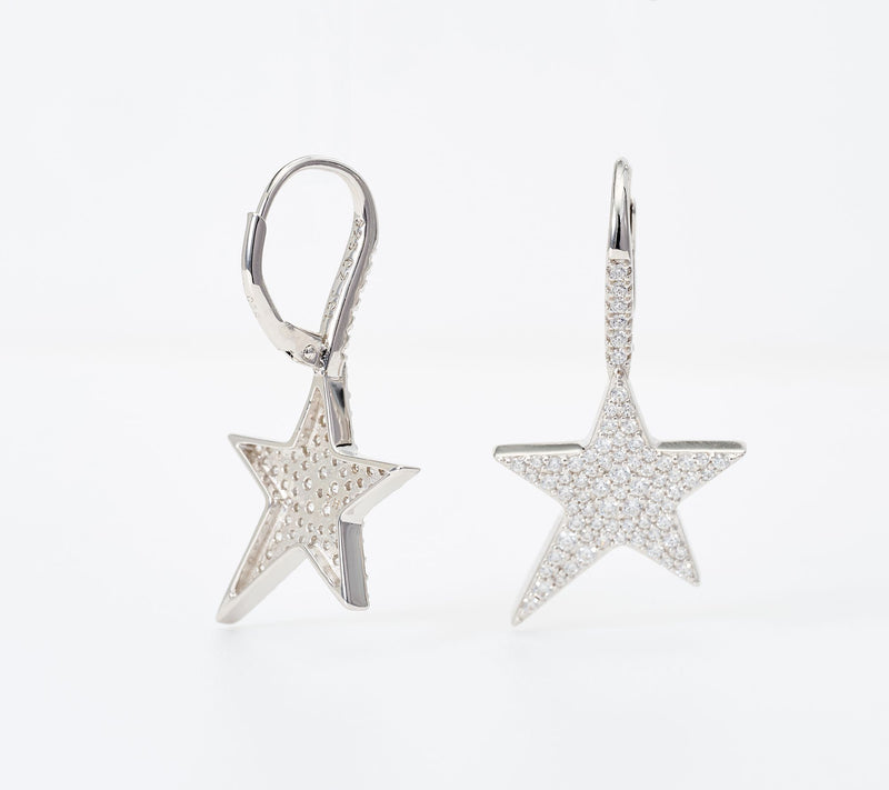 Diamonique x Jennifer Miller Shooting Star Leverback Earrings, Sterl — View 4