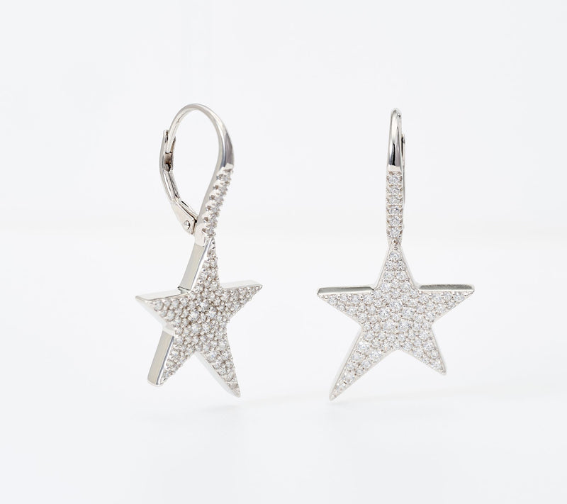 Diamonique x Jennifer Miller Shooting Star Leverback Earrings, Sterl — View 7