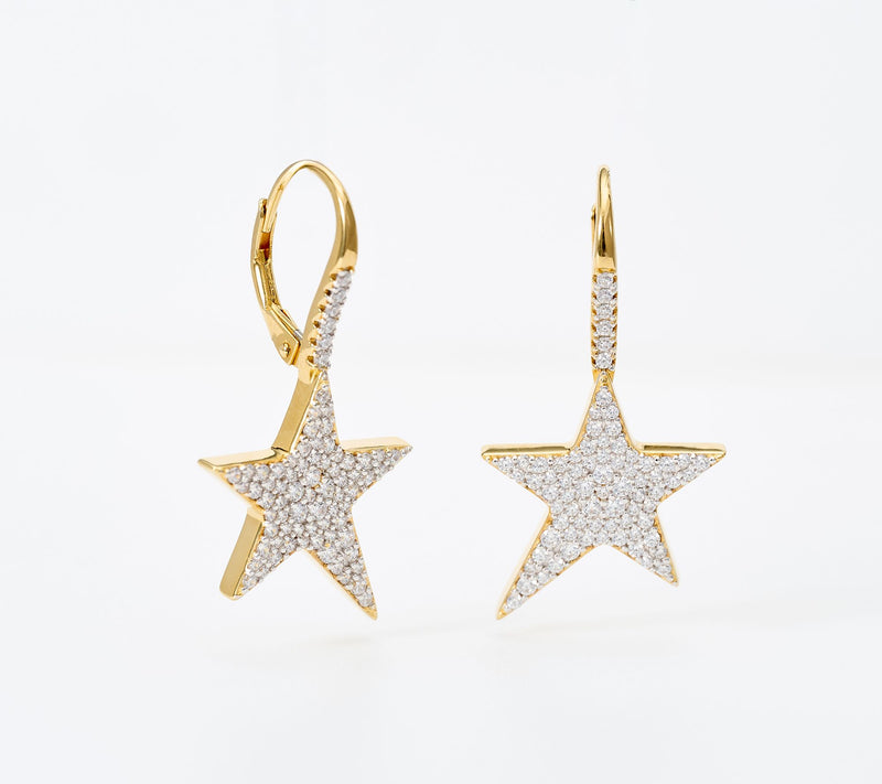 Diamonique x Jennifer Miller Shooting Star Leverback Earrings, Sterl — View 2