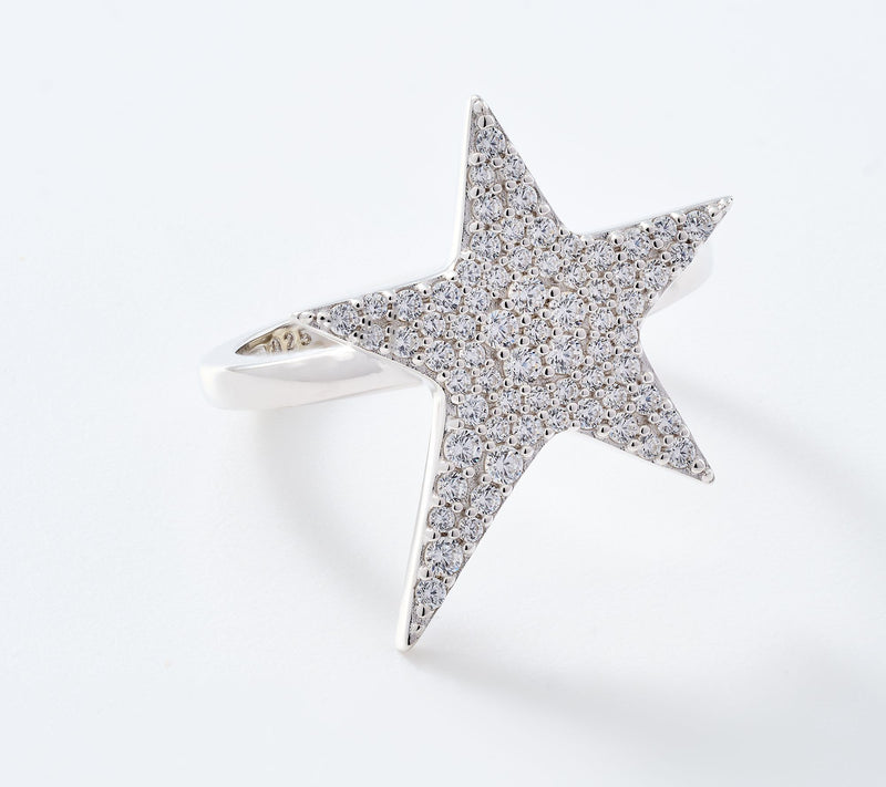 Diamonique x Jennifer Miller Shooting Star Ring, Sterling Silver — View 9
