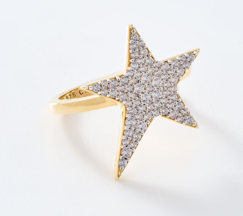 Diamonique x Jennifer Miller Shooting Star Ring, Sterling Silver — View 3