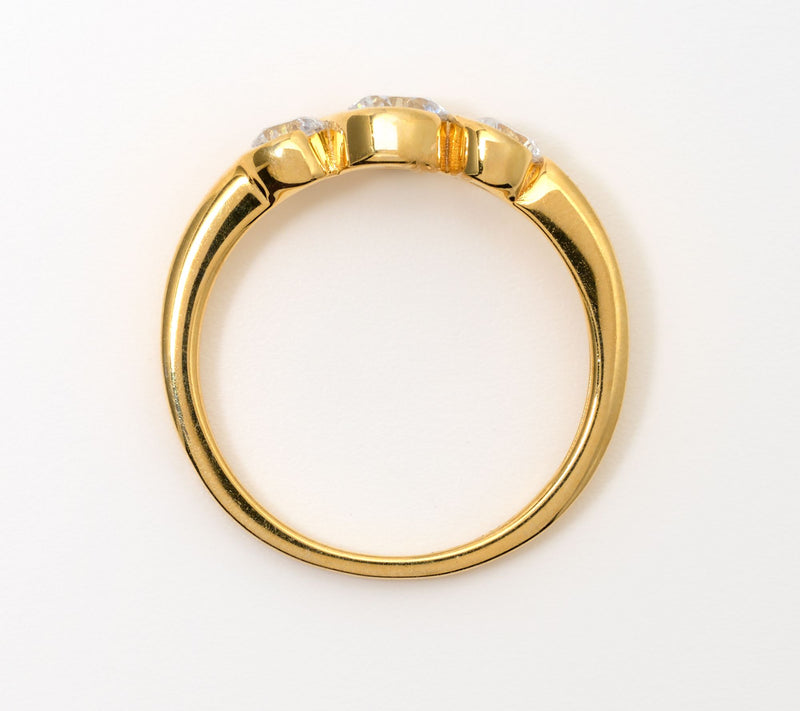 Diamonique Woven Tri-Stone Ring, Sterling Silver — View 3