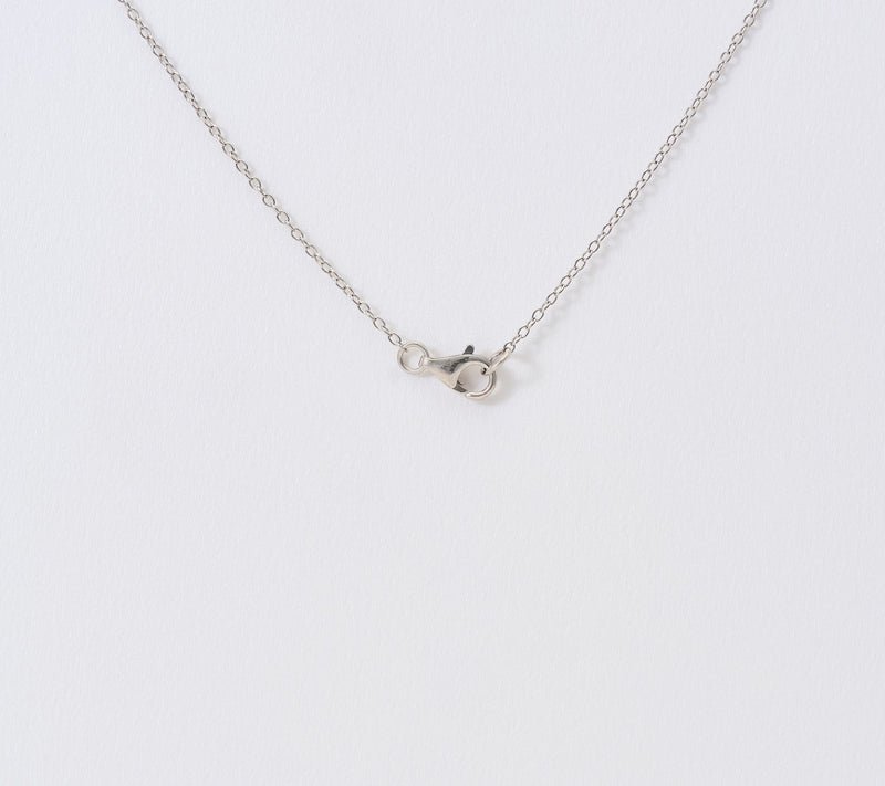 Diamonique Puffed Pave Bale Initial Necklace w/ Box, Sterling — View 3