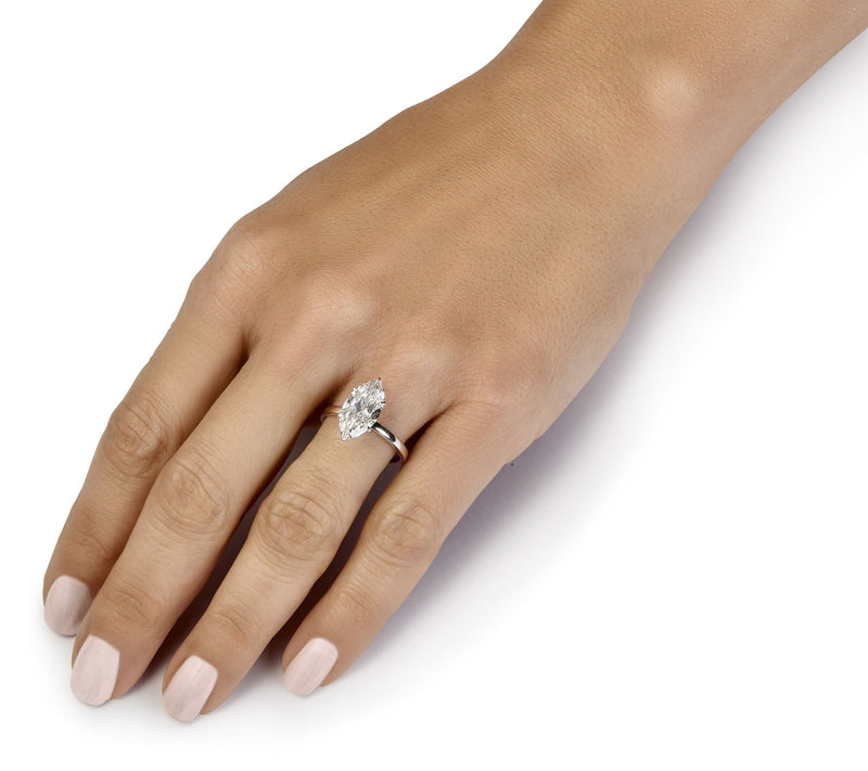 Vida Lab Diamonds 3.00 cttw Marquise Cut Ring,14K White Gold — View 3