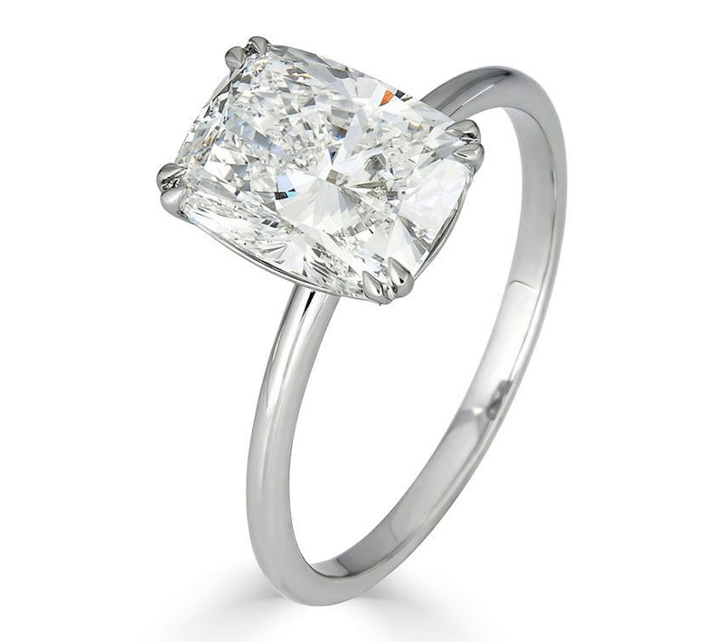 Vida Lab Diamonds 3.00 cttw Cushion Cut Ring, 14K White Gold — View 7
